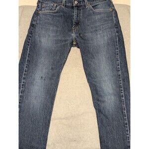 Levis 505 Jeans 32x32 Denim Blue Medium Dark Wash Fade Regular Straight Cotton